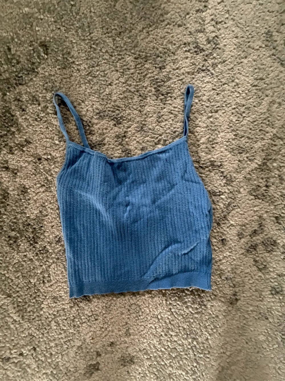 La Hearts Ribbed Blue Knit Cami